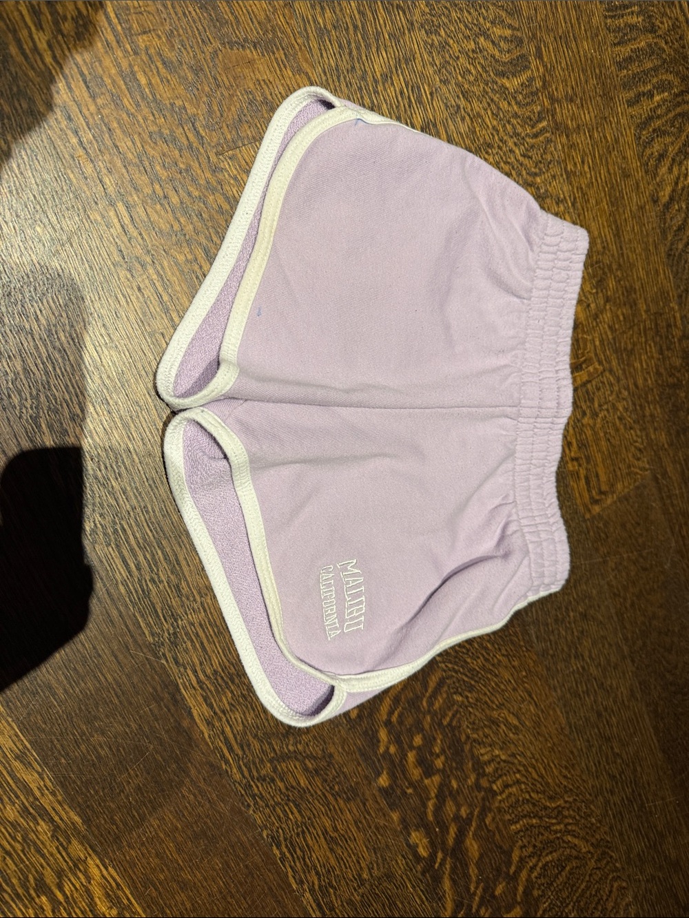Lilac Athletic Dolphin Shorts with White Trim